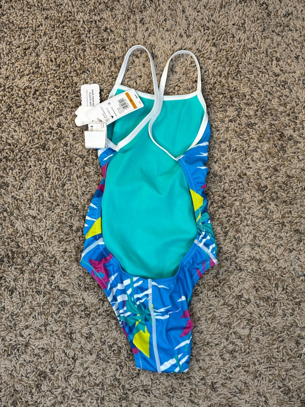 Speedo Swimsuit Womens 24 (00) One Piece Palm Triangle Classic Fit ECO Endurance - Picture 5 of 9